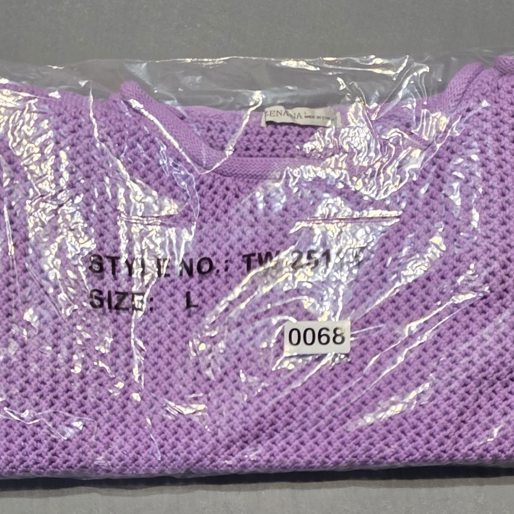 Zenana Outfitters New In Poly Lavender Knit Sweater Large PTP 30 Length 22 - Picture 3 of 6